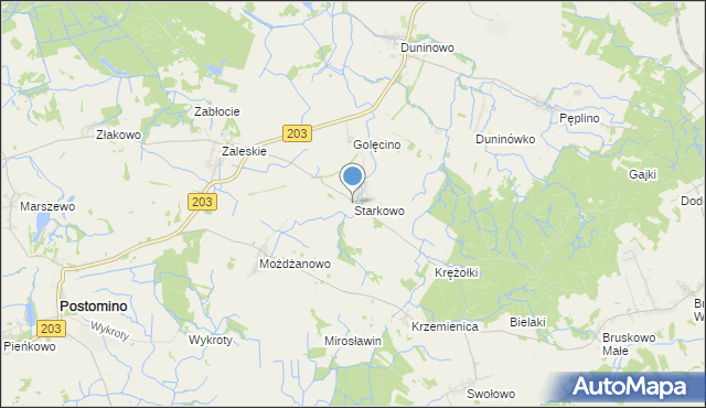 mapa Starkowo, Starkowo gmina Ustka na mapie Targeo