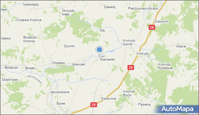 mapa Starowieś, Starowieś gmina Boćki na mapie Targeo