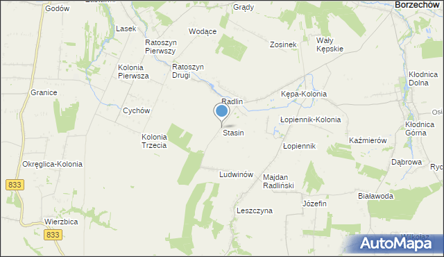 mapa Stasin, Stasin gmina Chodel na mapie Targeo