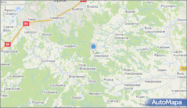 mapa Stasiówka, Stasiówka gmina Dębica na mapie Targeo