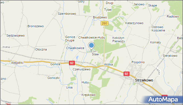 mapa Staw, Staw gmina Strzałkowo na mapie Targeo