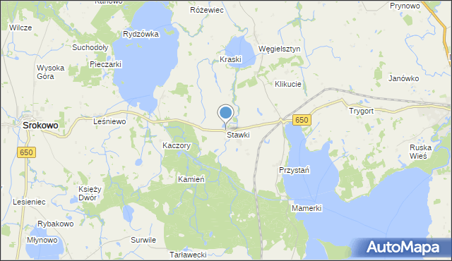 mapa Stawki, Stawki gmina Węgorzewo na mapie Targeo