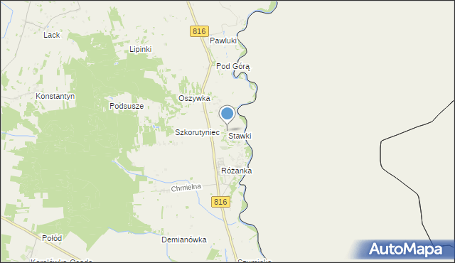 mapa Stawki, Stawki gmina Włodawa na mapie Targeo