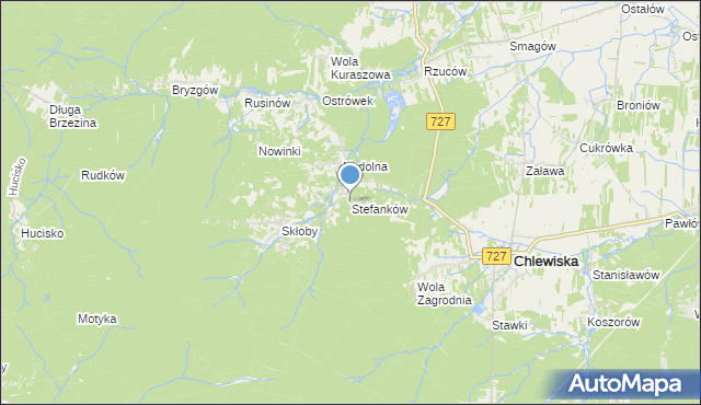 mapa Stefanków, Stefanków gmina Chlewiska na mapie Targeo