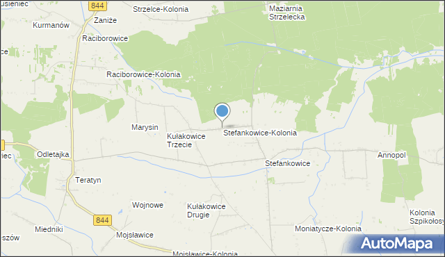 mapa Stefankowice-Kolonia, Stefankowice-Kolonia na mapie Targeo