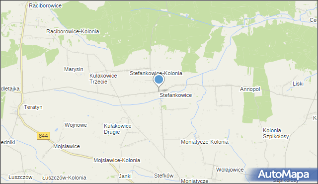 mapa Stefankowice, Stefankowice na mapie Targeo