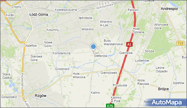 mapa Stefanów, Stefanów gmina Brójce na mapie Targeo