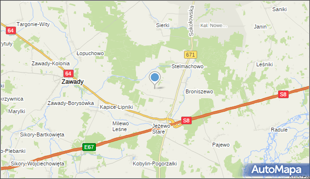 mapa Stelmachowo-Kolonia, Stelmachowo-Kolonia na mapie Targeo