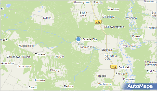 mapa Stobnica-Piła, Stobnica-Piła na mapie Targeo