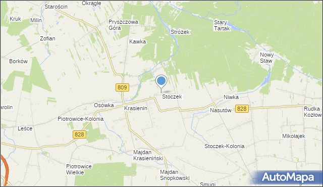 mapa Stoczek, Stoczek gmina Niemce na mapie Targeo