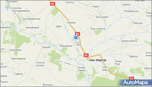 mapa Stok, Stok gmina Ulan-Majorat na mapie Targeo