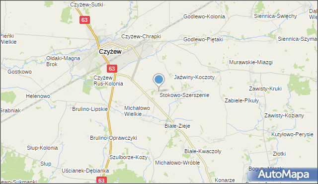 mapa Stokowo-Szerszenie, Stokowo-Szerszenie na mapie Targeo