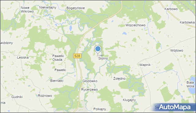 mapa Stolno, Stolno gmina Miłakowo na mapie Targeo