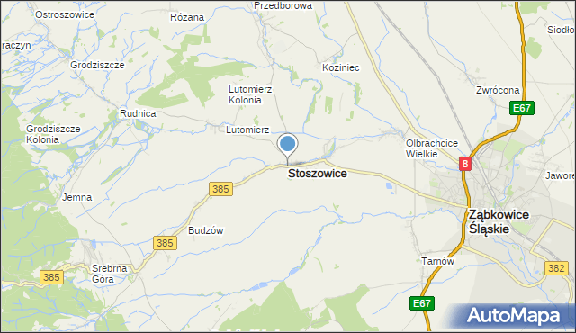 mapa Stoszowice, Stoszowice na mapie Targeo