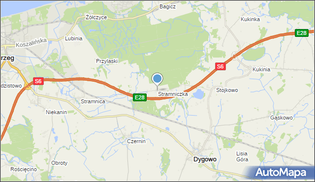 mapa Stramniczka, Stramniczka na mapie Targeo