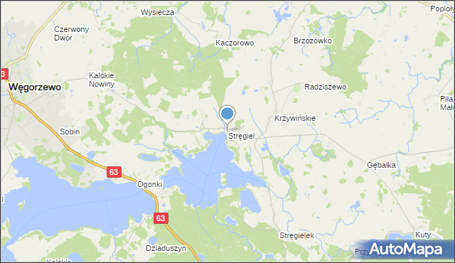 mapa Stręgiel, Stręgiel na mapie Targeo