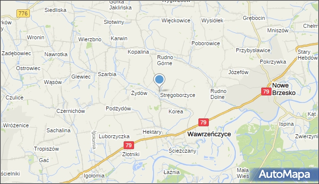 mapa Stręgoborzyce, Stręgoborzyce na mapie Targeo
