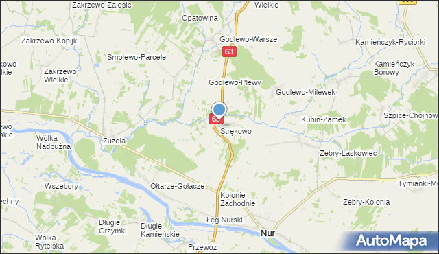 mapa Strękowo, Strękowo na mapie Targeo