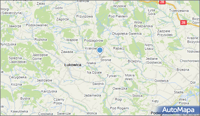 mapa Stronie, Stronie gmina Łukowica na mapie Targeo