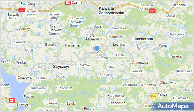 mapa Stronie, Stronie gmina Stryszów na mapie Targeo
