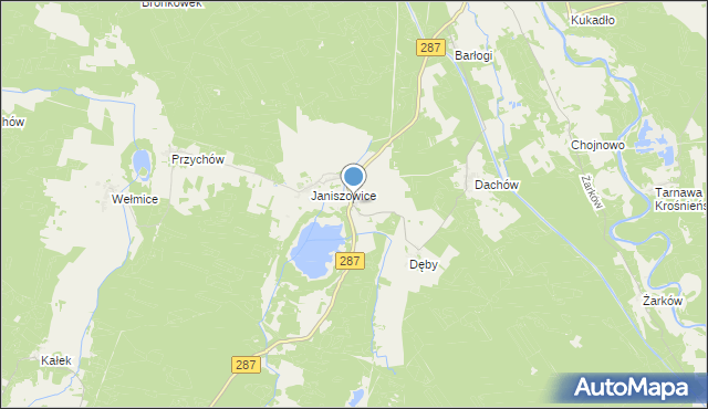 mapa Strużka, Strużka gmina Bobrowice na mapie Targeo