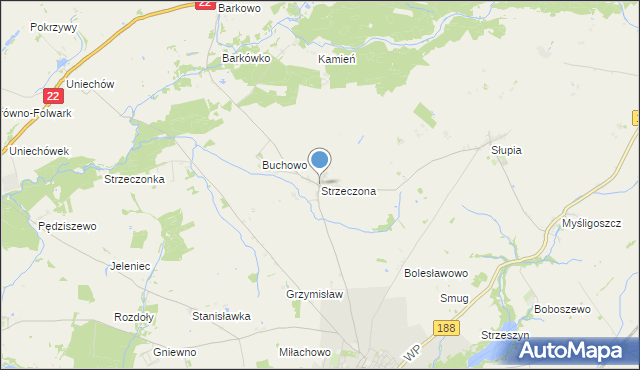 mapa Strzeczona, Strzeczona na mapie Targeo