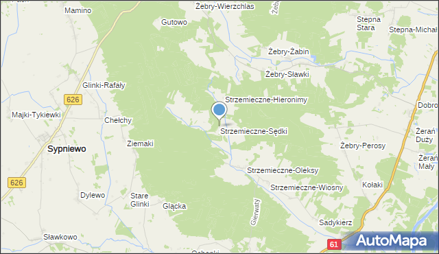 mapa Strzemieczne-Sędki, Strzemieczne-Sędki na mapie Targeo