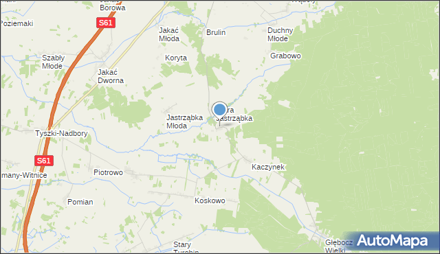 mapa Strzeszewo, Strzeszewo gmina Śniadowo na mapie Targeo