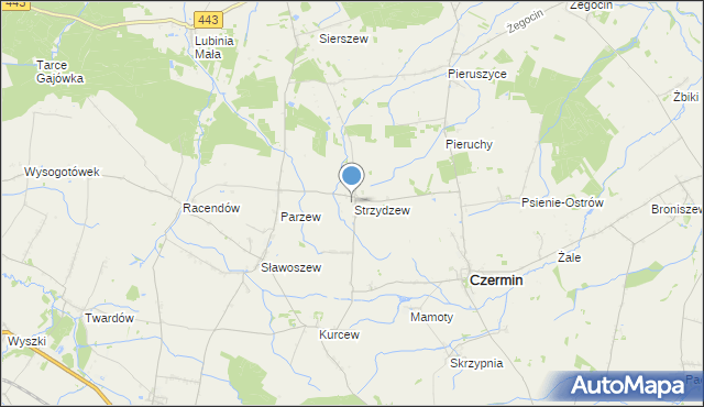 mapa Strzydzew, Strzydzew na mapie Targeo