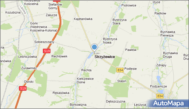 mapa Strzyżewice, Strzyżewice powiat lubelski na mapie Targeo