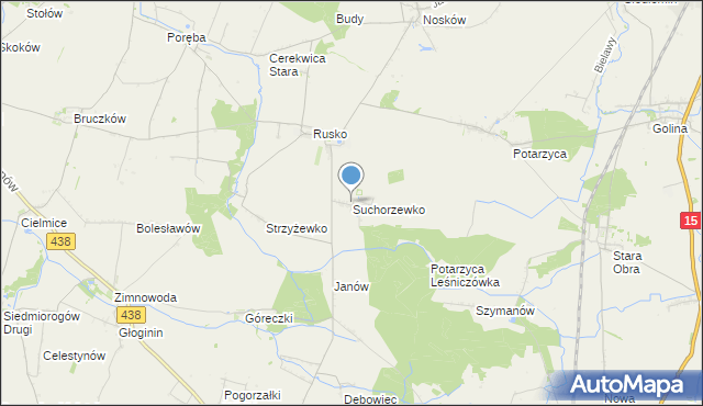 mapa Suchorzewko, Suchorzewko na mapie Targeo