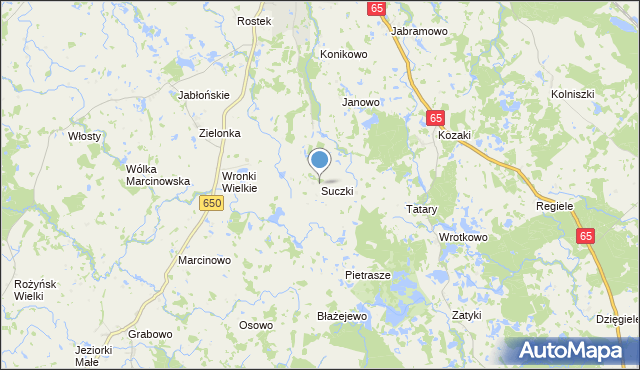 mapa Suczki, Suczki gmina Gołdap na mapie Targeo