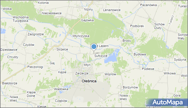 mapa Sufczyce, Sufczyce na mapie Targeo