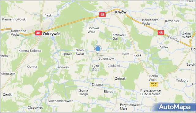 mapa Sulgostów, Sulgostów na mapie Targeo