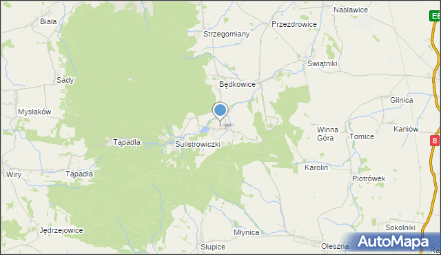 mapa Sulistrowice, Sulistrowice gmina Sobótka na mapie Targeo