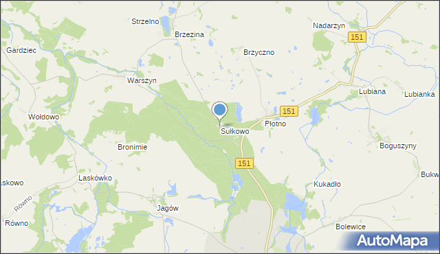 mapa Sułkowo, Sułkowo gmina Pełczyce na mapie Targeo