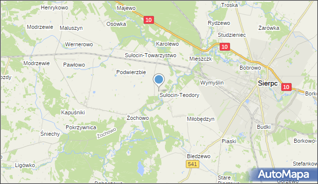 mapa Sułocin-Teodory, Sułocin-Teodory na mapie Targeo