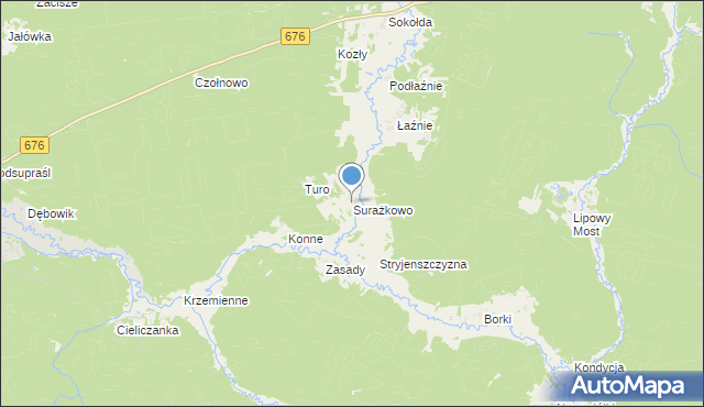 mapa Surażkowo, Surażkowo na mapie Targeo