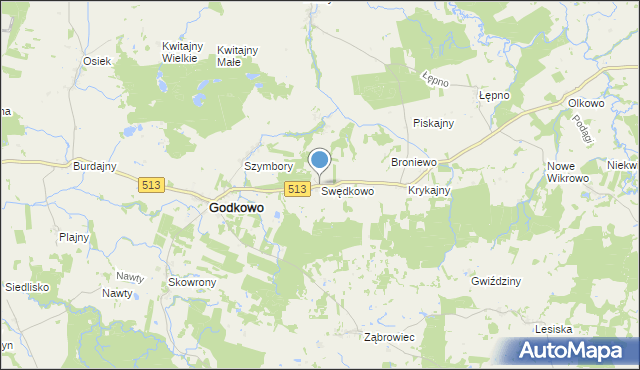 mapa Swędkowo, Swędkowo na mapie Targeo