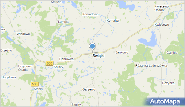 mapa Świątki, Świątki powiat olsztyński na mapie Targeo