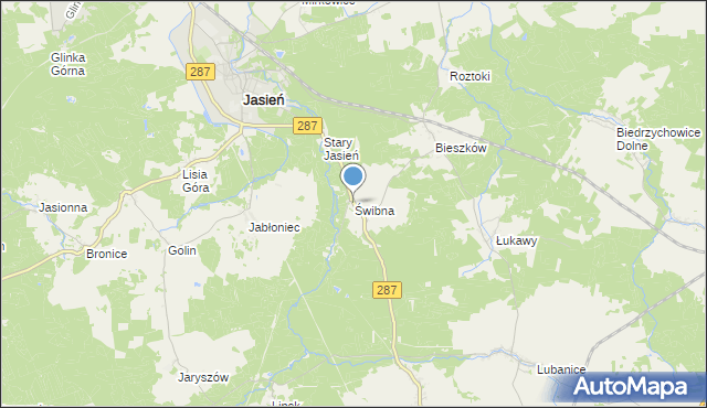 mapa Świbna, Świbna na mapie Targeo