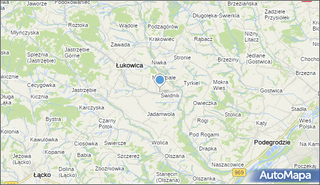 mapa Świdnika, Świdnik gmina Łukowica na mapie Targeo