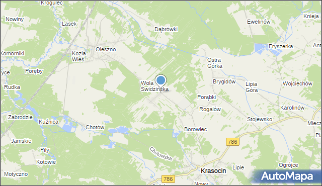 mapa Świdno, Świdno gmina Krasocin na mapie Targeo