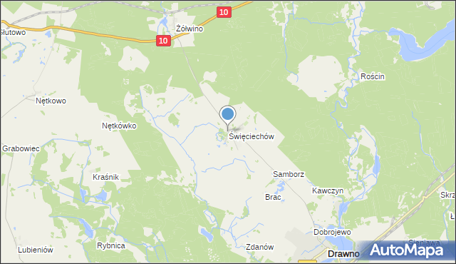 mapa Święciechów, Święciechów na mapie Targeo