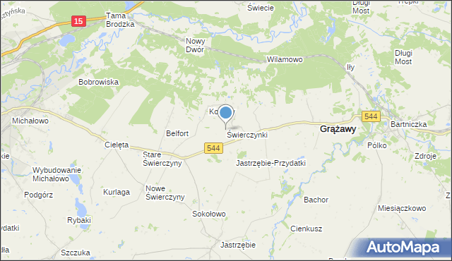 mapa Świerczynki, Świerczynki gmina Bartniczka na mapie Targeo