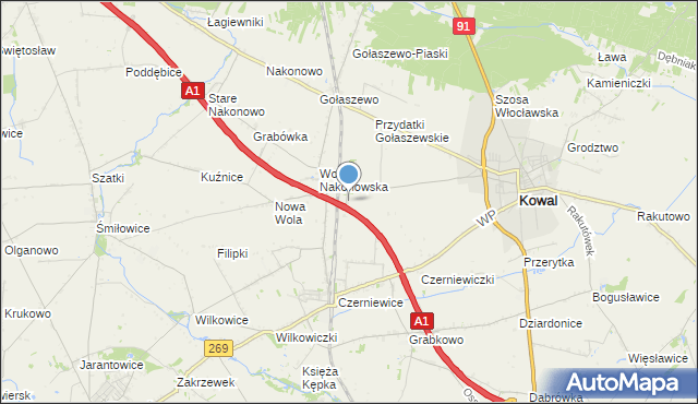 mapa Świerkowo, Świerkowo gmina Choceń na mapie Targeo