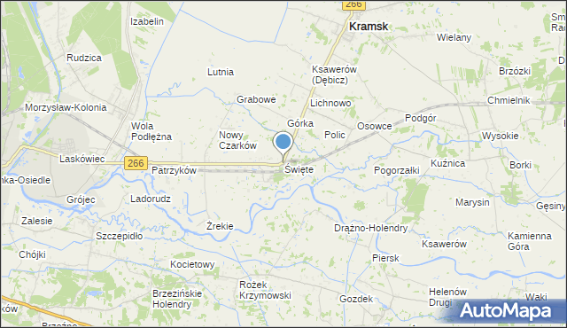 mapa Święte, Święte gmina Kramsk na mapie Targeo