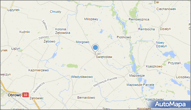 mapa Świętosław, Świętosław gmina Ciechocin na mapie Targeo
