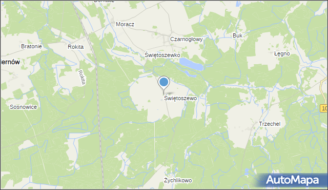 mapa Świętoszewo, Świętoszewo na mapie Targeo