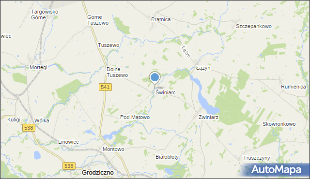 mapa Świniarc, Świniarc na mapie Targeo